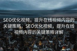 SEO优化视频，提升在线视频内容的关键策略，SEO优化视频，提升在线视频内容的关键策略详解