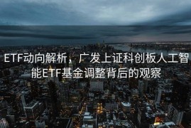 ETF动向解析，广发上证科创板人工智能ETF基金调整背后的观察