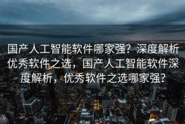 国产人工智能软件哪家强？深度解析优秀软件之选，国产人工智能软件深度解析，优秀软件之选哪家强？