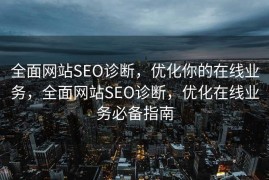 全面网站SEO诊断，优化你的在线业务，全面网站SEO诊断，优化在线业务必备指南