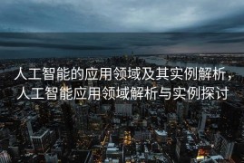人工智能的应用领域及其实例解析，人工智能应用领域解析与实例探讨