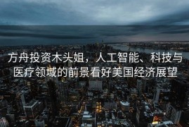 方舟投资木头姐，人工智能、科技与医疗领域的前景看好美国经济展望