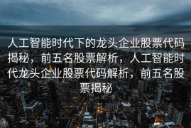 人工智能时代下的龙头企业股票代码揭秘，前五名股票解析，人工智能时代龙头企业股票代码解析，前五名股票揭秘