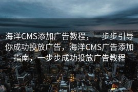 海洋CMS添加广告教程，一步步引导你成功投放广告，海洋CMS广告添加指南，一步步成功投放广告教程