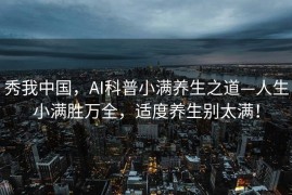 秀我中国，AI科普小满养生之道—人生小满胜万全，适度养生别太满！