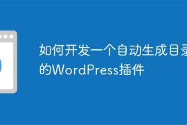 如何开发一个自动生成目录的WordPress插件