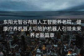 东阳光智谷布局人工智能养老院，健康疗养机器人与陪护机器人引领未来养老新篇章