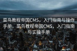 菜鸟教程帝国CMS，入门指南与操作手册，菜鸟教程帝国CMS，入门指南与实操手册