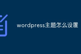 wordpress主题怎么设置