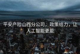 平安产险山西分公司，政策给力，让人工智能更能