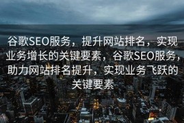 谷歌SEO服务，提升网站排名，实现业务增长的关键要素，谷歌SEO服务，助力网站排名提升，实现业务飞跃的关键要素