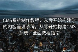 CMS系统制作教程，从零开始构建你的内容管理系统，从零开始构建CMS系统，全面教程指南
