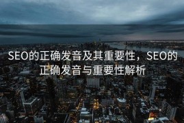 SEO的正确发音及其重要性，SEO的正确发音与重要性解析