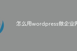 怎么用wordpress做企业网站