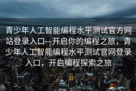 青少年人工智能编程水平测试官方网站登录入口—开启你的编程之旅，青少年人工智能编程水平测试官网登录入口，开启编程探索之旅