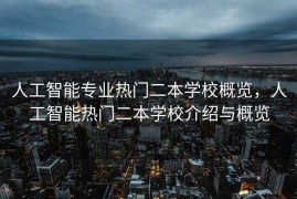 人工智能专业热门二本学校概览，人工智能热门二本学校介绍与概览