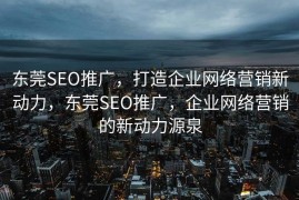 东莞SEO推广，打造企业网络营销新动力，东莞SEO推广，企业网络营销的新动力源泉