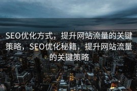 SEO优化方式，提升网站流量的关键策略，SEO优化秘籍，提升网站流量的关键策略