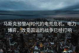 马斯克预警AI时代的电荒危机，电力博弈，改变国运的战争已经打响
