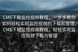 CMS下载监控视频教程，一步步教你如何轻松实现监控视频的下载和管理，CMS下载监控视频教程，轻松实现监控视频下载与管理