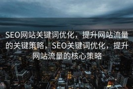 SEO网站关键词优化，提升网站流量的关键策略，SEO关键词优化，提升网站流量的核心策略