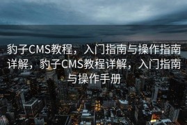 豹子CMS教程，入门指南与操作指南详解，豹子CMS教程详解，入门指南与操作手册