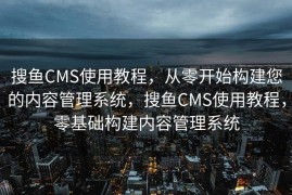 搜鱼CMS使用教程，从零开始构建您的内容管理系统，搜鱼CMS使用教程，零基础构建内容管理系统