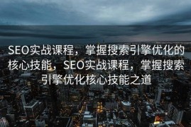 SEO实战课程，掌握搜索引擎优化的核心技能，SEO实战课程，掌握搜索引擎优化核心技能之道