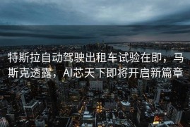 特斯拉自动驾驶出租车试验在即，马斯克透露，AI芯天下即将开启新篇章