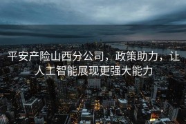 平安产险山西分公司，政策助力，让人工智能展现更强大能力