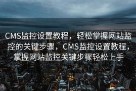 CMS监控设置教程，轻松掌握网站监控的关键步骤，CMS监控设置教程，掌握网站监控关键步骤轻松上手