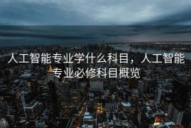 人工智能专业学什么科目，人工智能专业必修科目概览