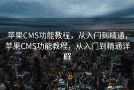 苹果CMS功能教程，从入门到精通，苹果CMS功能教程，从入门到精通详解