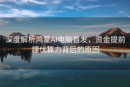 深度解析鸿蒙AI电脑首发，资金提前埋伏算力背后的原因