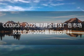 CCData：2022年7月全媒体广告市场投放盘点-2025最新seo资料