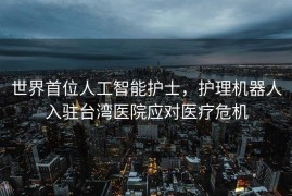 世界首位人工智能护士，护理机器人入驻台湾医院应对医疗危机