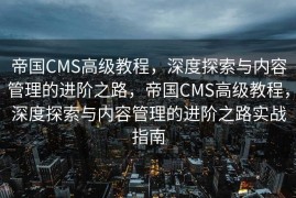 帝国CMS高级教程，深度探索与内容管理的进阶之路，帝国CMS高级教程，深度探索与内容管理的进阶之路实战指南