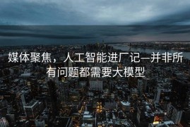 媒体聚焦，人工智能进厂记—并非所有问题都需要大模型