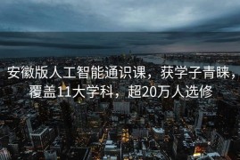 安徽版人工智能通识课，获学子青睐，覆盖11大学科，超20万人选修