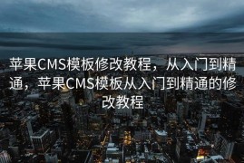 苹果CMS模板修改教程，从入门到精通，苹果CMS模板从入门到精通的修改教程