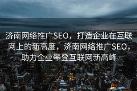 济南网络推广SEO，打造企业在互联网上的新高度，济南网络推广SEO，助力企业攀登互联网新高峰