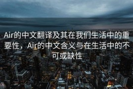 Air的中文翻译及其在我们生活中的重要性，Air的中文含义与在生活中的不可或缺性