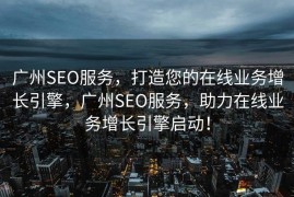 广州SEO服务，打造您的在线业务增长引擎，广州SEO服务，助力在线业务增长引擎启动！