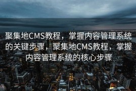 聚集地CMS教程，掌握内容管理系统的关键步骤，聚集地CMS教程，掌握内容管理系统的核心步骤