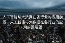 人工智能与大数据在各行业的应用前景，人工智能与大数据在各行业的应用前景展望