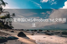 一招搞定帝国CMS中robots.txt文件用法