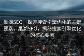 巢湖SEO，探索搜索引擎优化的关键要素，巢湖SEO，揭秘搜索引擎优化的核心要素