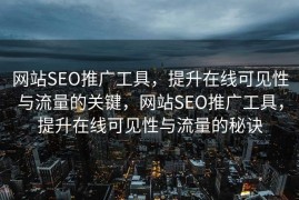 网站SEO推广工具，提升在线可见性与流量的关键，网站SEO推广工具，提升在线可见性与流量的秘诀