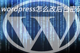wordpress怎么改后台密码