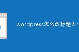 wordpress怎么改标题大小
